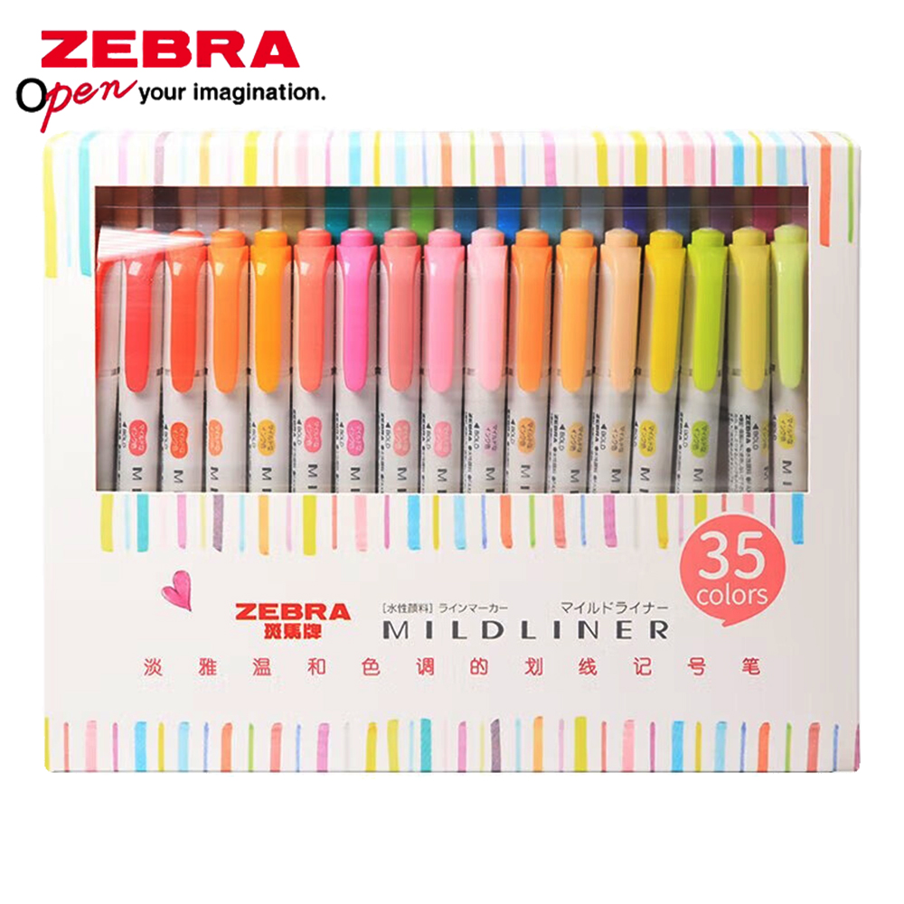 Pastel Highlighter Set Double Ended - 35 Renk ZEBRA Mildliner Highlander Seti