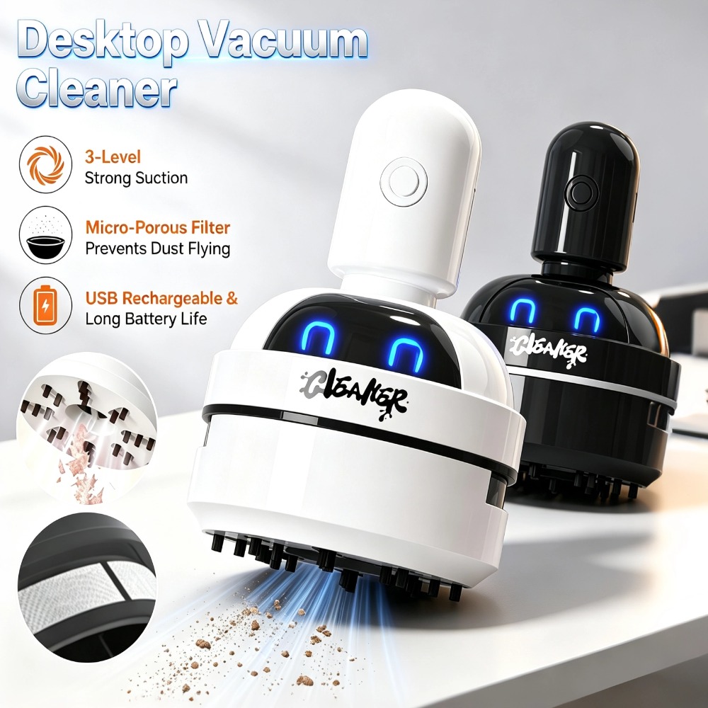 Mini Desktop Vacuum Cleaner For Eraser Dust - Taşınabilir Mini Masaüstü Elektrikli Süpürge Kablosuz