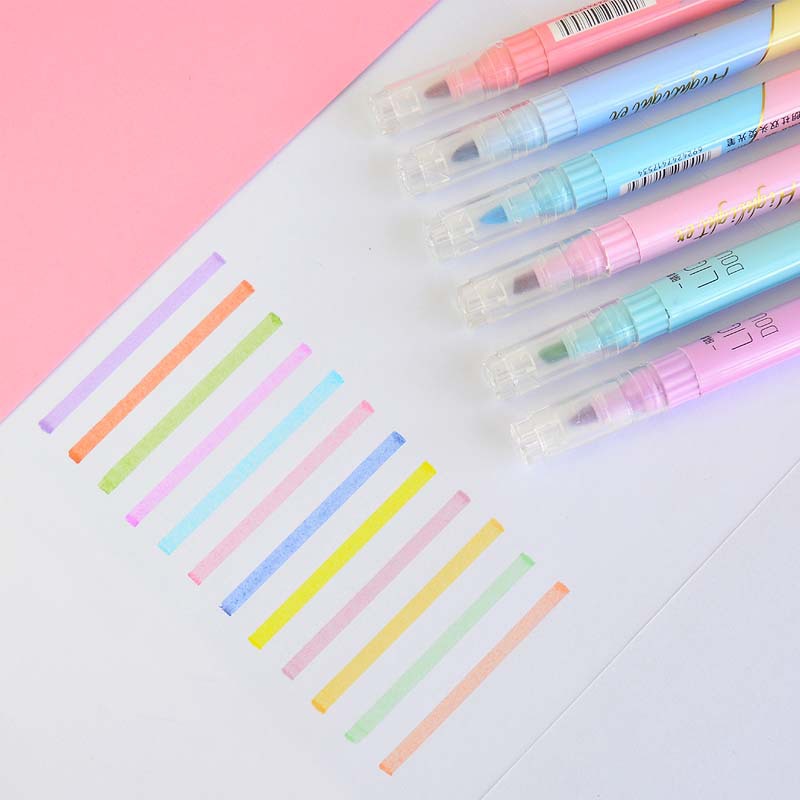 6 adet çift İpucu fosforlu kal - Pastel Highlighter Set Double Ended incelemesi ve fiyatı