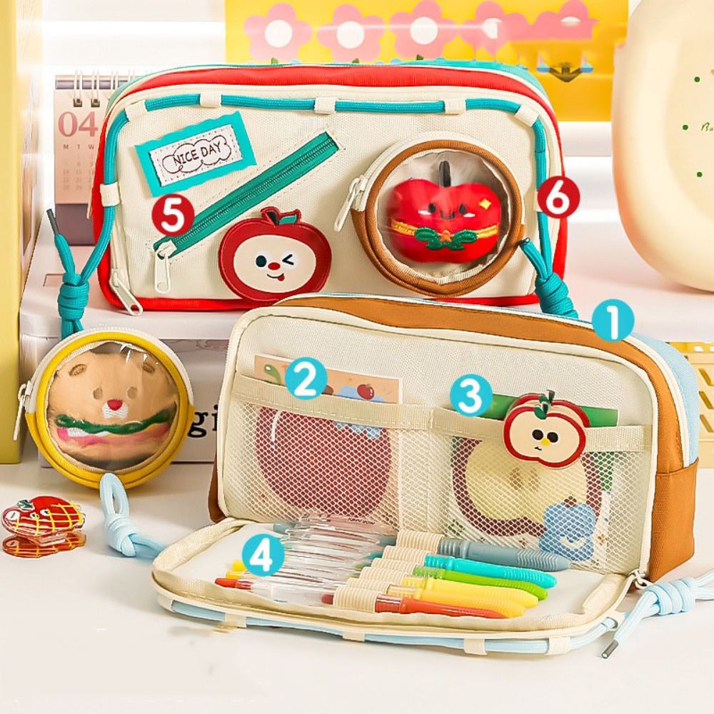 Büyük Kapasiteli Hamburger Kal - Aesthetic Large Pencil Case Pouch incelemesi ve fiyatı