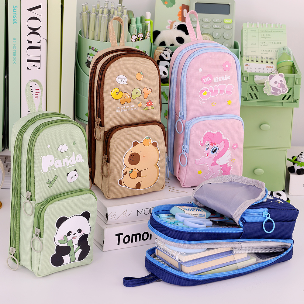 Sevimli karikatür Capybara kal - Aesthetic Large Pencil Case Pouch incelemesi ve fiyatı