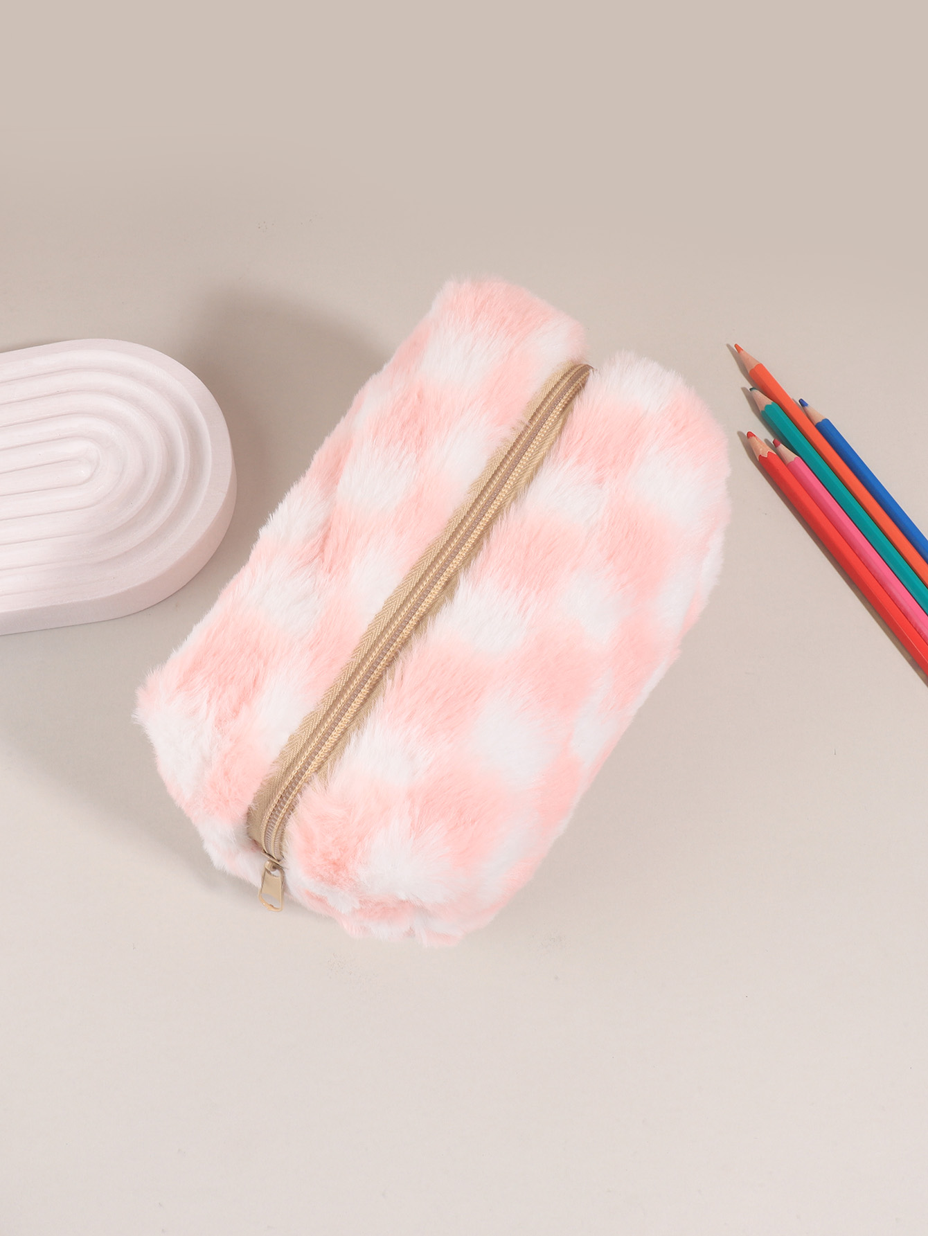 Sevimli Kore Kareli Kalem Kutu - Aesthetic Large Pencil Case Pouch incelemesi ve fiyatı