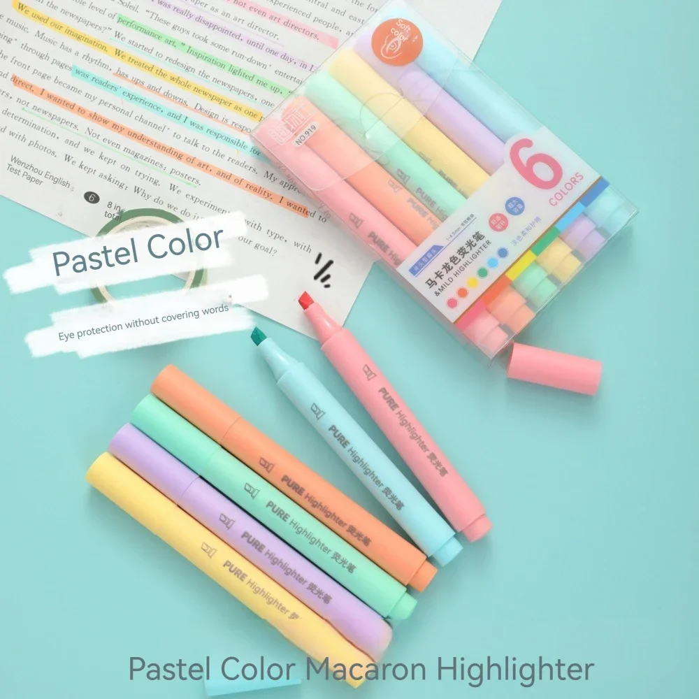 6PCS Pastel Fosforlu Kalemler  - Pastel Highlighter Set Double Ended incelemesi ve fiyatı